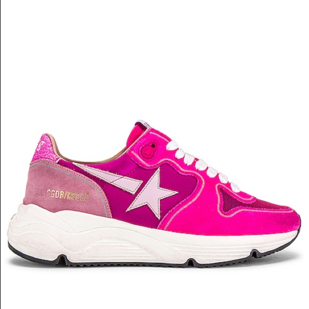 Golden Goose Running Sneaker In Fuchsia Suede